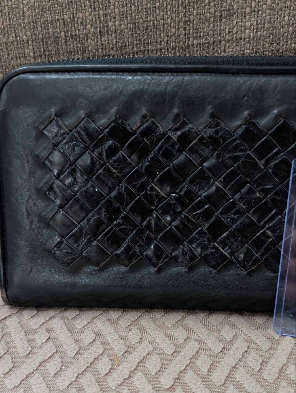 Bottega Veneta Black Intrecciato Leather Zip Wallet W COA - Picture 3 of 11
